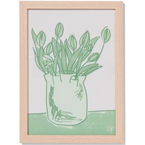 JCNORD MDF Houten Fotolijst in Eikenkleur 29,7x42 cm (A3) met Breukvast Acrylglas | Moderne Fotolijst voor Muren en Tafels