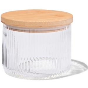 HEMA Voorraadpot Glas 0.7L Gestreept (transparant)