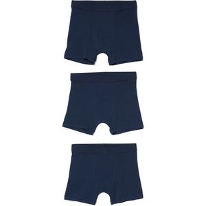 HEMA Kinder Boxers Basic Stretch Katoen - 3 Stuks Blauw (blauw)