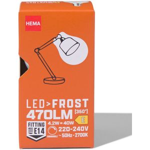 HEMA Led Kogel Glass Frost E14 4.2W 470lm Dim