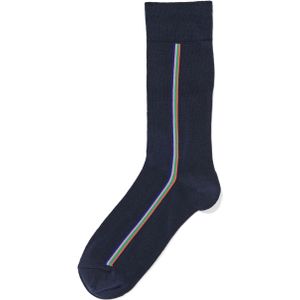 HEMA Heren Sokken Met Katoen Zijstreep Donkerblauw (donkerblauw)