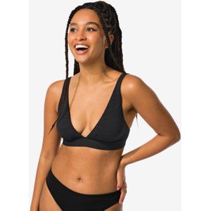 HEMA Dames Triangel Bikinitop Hoog Zwart (zwart)