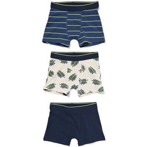 HEMA Kinder Boxers Stretch Katoen - 3 Stuks Blauw (blauw)