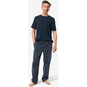 HEMA Heren Pyjamabroek Met Strepen Poplin Katoen Donkerblauw (donkerblauw)