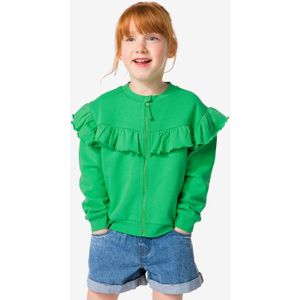 HEMA Kinder Sweatvest Met Ruffle Groen (groen)