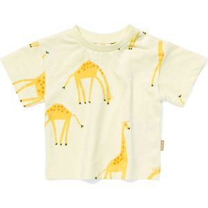 HEMA Newborn Baby T-shirt Giraf Lichtgeel (lichtgeel)