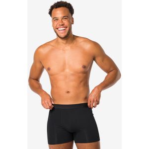 HEMA Herenboxers Lang Real Lasting Cotton - 2 Stuks Zwart (zwart)