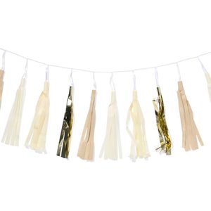 HEMA Slinger Met Kwastjes Wit Goud 3m