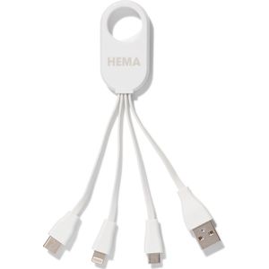 HEMA 4-in-1 USB Laadkabel, USB-C, Micro USB & 8 Pin
