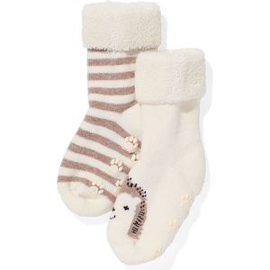 HEMA Baby Sokken Met Badstof - 2 Paar Beige (beige)