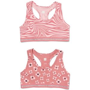 HEMA Kinder Croptops Stretch Katoen - 2 Stuks Oudroze (oudroze)