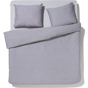 HEMA Dekbedovertrek Chambray 240x200/220 Lichtgrijs (lichtgrijs)