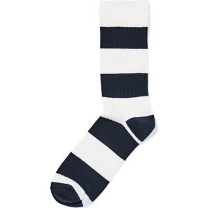 HEMA Herensokken Rib Strepen Donkerblauw (donkerblauw)