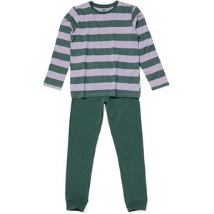 HEMA Kinder Pyjama Strepen Groen (groen)