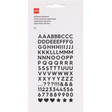 stickers alfabet zwart 19.5x10.5 - 2 vel - letter sticker - zelfklevend