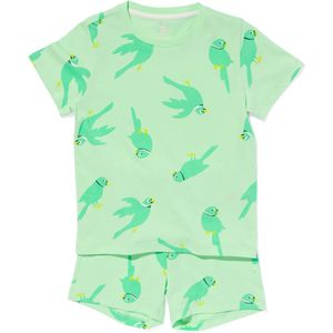 HEMA Kindershortama Katoen Stretch Vogels Groen (groen)