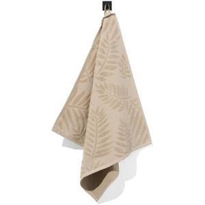 HEMA Keukendoek 50x50 Katoen Bladeren Zand (zand)