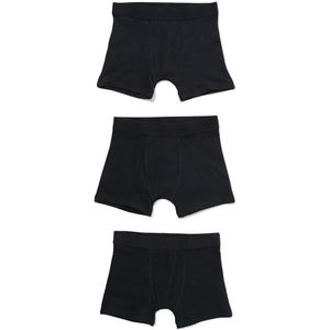 HEMA Kinder Boxers Katoen/stretch - 3 Stuks Zwart (zwart)