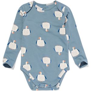 HEMA Romper Biologisch Katoen Met Stretch Ganzen Blauw (blauw)