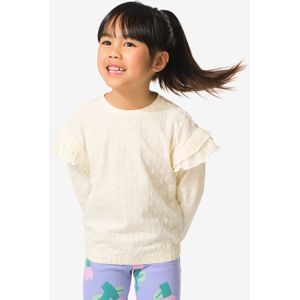 HEMA Kinder T-shirt Broderie Gebroken Wit (gebroken wit)