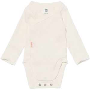 HEMA Newborn Meegroei Romper Rib Met Bamboe Stretch Wit (wit)