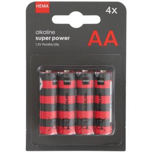 HEMA AA Alkaline Super Power Batterijen - 4 Stuks