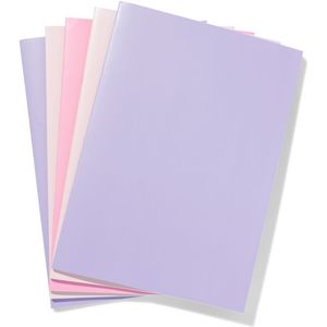 HEMA Schriften Gelinieerd Lila/roze A4 - 5 Stuks
