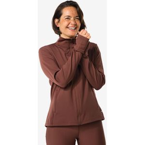 HEMA Dames Traingsjack Fleece Donkerbruin (donkerbruin)