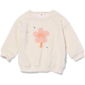 HEMA Newborn Sweater Velour Bloem Gebroken Wit (gebroken wit)