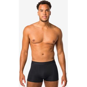 HEMA Herenboxers Kort Real Lasting Cotton - 2 Stuks Zwart (zwart)