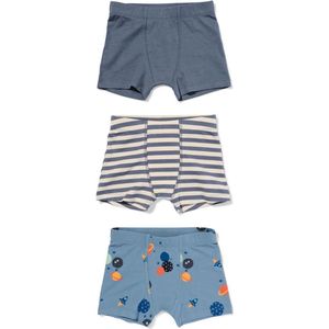 HEMA Kinderboxers Stretch Katoen Ruimte - 3 Stuks Donkergrijs (donkergrijs)