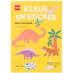 HEMA Kleurboek Met Stickers Dinos 3+
