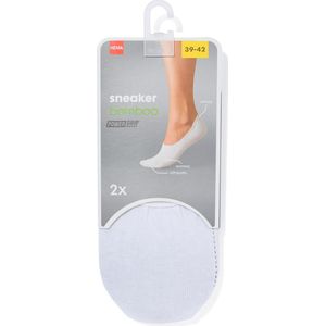 HEMA Dames Sneakersokken Met Bamboe - 2 Paar Wit (wit)