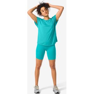 HEMA Dames Korte Sportlegging Naadloos Turquoise (turquoise)