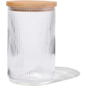 HEMA Voorraadpot Glas 1.7L Gestreept (transparant)
