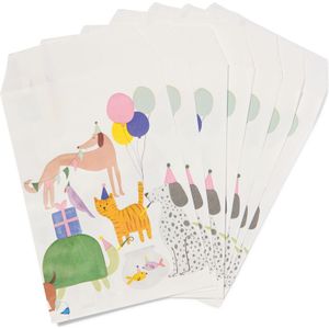 HEMA Uitdeelzakjes Papier Party Animals 25x14.5 - 8 Stuks