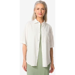 HEMA Damesblouse Lizzy Met Linnen Wit (wit)