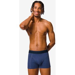 HEMA Korte Heren Boxers Met Bamboe Long Lasting Grafisch - 2 Stuks Blauw (blauw)