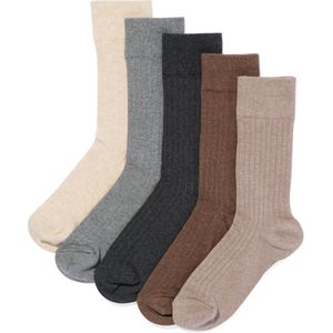 HEMA 5-pak Herensokken Melange Beige (beige)