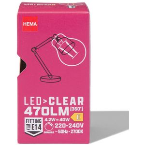HEMA Led Kogel Clear E14 4.2W 470lm Dim