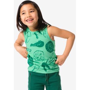 HEMA Kinder Singlets Stretch Katoen Dieren - 2 Stuks Groen (groen)