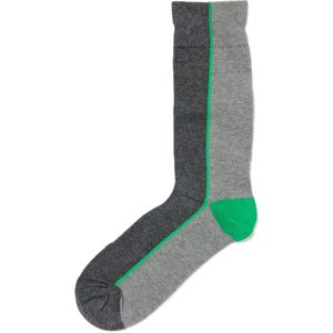 HEMA Heren Sokken Met Katoen Kleurblokken Grijsmelange (grijsmelange)