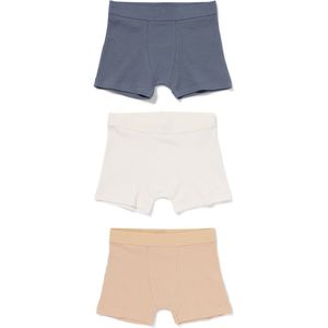 HEMA Kinderboxers Rib - 3 Stuks Zand (zand)