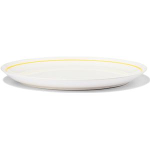 HEMA Dinerbord Ø26cm Tafelgenoten New Bone Wit Met Geel (White)