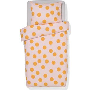 HEMA Dekbedovertrek 140x200/220cm Zacht Katoen Stippen Roze (lichtroze)