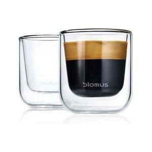 Blomus Dubbelwandige Glazen Espresso Nero 8 cl - 2 Stuks