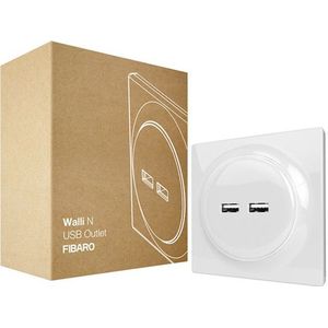 FIBARO Walli N USB Outlet | Dubbele USB aansluiting | Wit