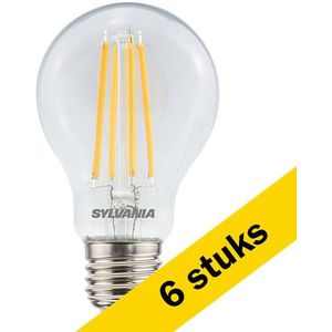 6x Sylvania LED lamp E27 | Peer A60 | Filament | Helder | 4000K | 8W (75W)