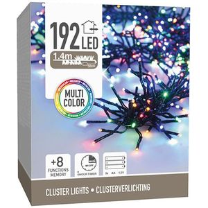 Clusterverlichting op batterijen 1.4 meter | Multicolor | 192 lampjes met timer