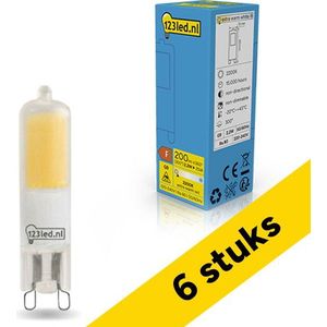 6x 123led G9 LED capsule | COB | Mat | 2200K | 2.2W (25W)